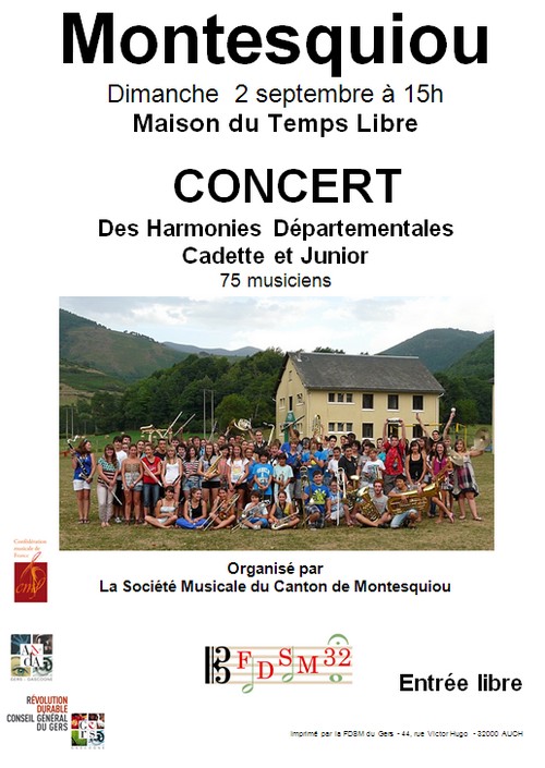 Concert des harmonies cadette et junior du Gers