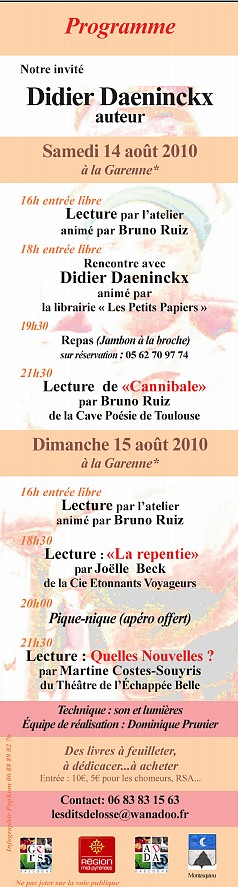 Le programme des rencontres 2010